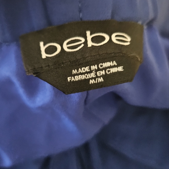 BEBE Layered Wide Leg Summer Trousers In Cobalt Blue. Size MED - Picture 4 of 12